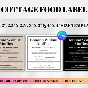 Cottage Food Label Template: Baked Goods, Microbakery (Printable PDF Design)