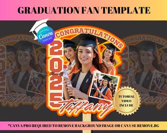 Paddle Fan 2026 Grad Editable, Graduate Fan Custom Kids, Cake Topper Graduation Printable