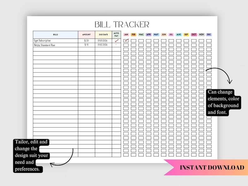 Bill Tracker Subscription, Pay Organizer, Expenses Payment Tracker ...