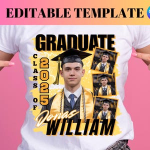 Maglietta di laurea bootleg modificabile in Canva, Magliette di laurea bootleg, Pacchetto di magliette di laurea 2025, Pacchetto di modelli