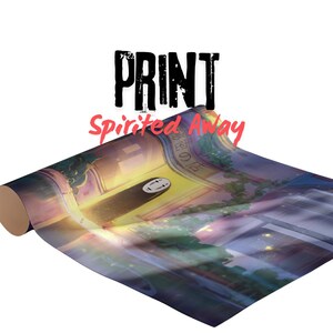 Silk Poster, No Face Spirited Away Print I Wall Art Decor, Anime Fan Gift, Studio Ghibli Movie Poster, Home Office Decor