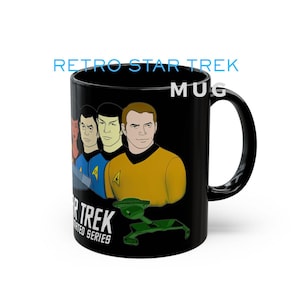 Retro Star Trek Mug, Animated Series Coffee Cup I Gifts for Trekkies, Sci-Fi Fan Gift, Vintage Cartoon Kirk, Geek Decor, Spock Kitchenware