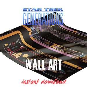 Trek movie Generations art I Instant Download I Poster Wall Decor, LCARS Trek Print, Trekkie Gift for Next Gen, Picard, Enterprise fan