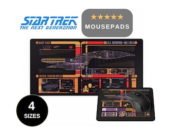 LCARS Enterprise D Mouse Pad, XL Desk Mat I Best of Both Worlds I Desk Home Decor Office Gaming Project Mat Pad I Trek Next Gen