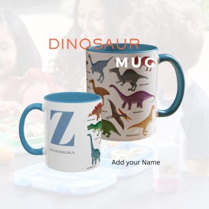 Personalized Kids Dinosaur Mug, Children&#39;s Dino Cup I Custom Kids Mug, Child&#39;s Gift Cup, Junior Dino Lover, Jurassic Park Fan, Nursery Gift