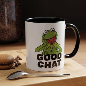 Kermit the Frog, Good Chat Mug I Muppets Tea Cup, Cute Frog Gift I Funny Coffee Mug, Retro TV Kitchenware, Kermit Lover,