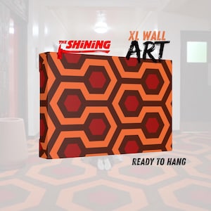 The Shining Canvas Wall Art, Overlook Hotel Red Carpet Design I Horror Movie Art Decor, Retro Room Print, Stephen King Gift, Unique Poster