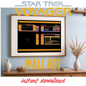 LCARS USS Voyager Wall Art I Trek Print Poster, Trekkie Gift, for Janeway fan I Sci-Fi Home Wall Decor, Gift for Fans I Instant Download