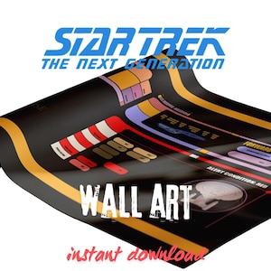 LCARS Enterprise D design I Instant Download I Poster Wall Decor, Trek Next Gen Print Poster, Trekkie Gift, for Picard Enterprise fan