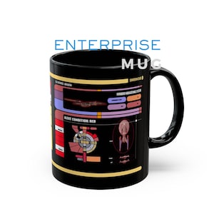 USS Enterprise E LCARS Mug, Trek Coffee Cup I TNG Starship Sci-Fi Fan, Trekkie Tea Cup I Captain Picard Mug, Gift for Trekkie, Next Gen Fan