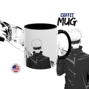 Satoru Gojo Mug I Jujutsu Kaisen design Coffee Cup I Anime Gift Cup, Otaku Fan, Comic strip design, Manga Tea Cup, Add your Name 11oz
