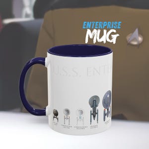 USS Enterprise Mug, Star Trek Original Series, Next Gen to Picard I Gift for Trekkie, Sci-Fi Coffee Cup and NCC 1701 Tea, Starship Fan Mug