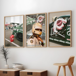 Poster Rennauto / 3er Set / Rennauto / Trendy Retro Vintage Racing / Hypebeast Fashion / bedruckbar / Wand Kunst Dekor / Geschenk