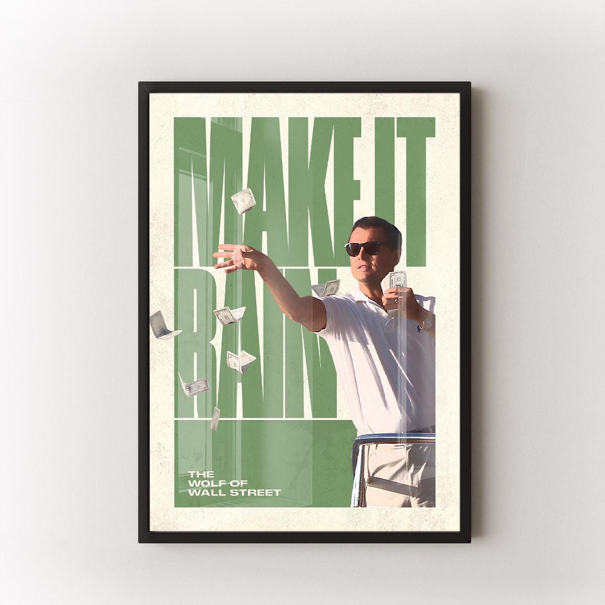 The Wolf of Wall Street / Motivation Poster / Money / Vintage