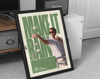 The Wolf of Wall Street / Motivation Poster / Money / Vintage Movie / Leonardo DiCaprio/ Hypebeast Fashion / Printable / Wall Art / Digital
