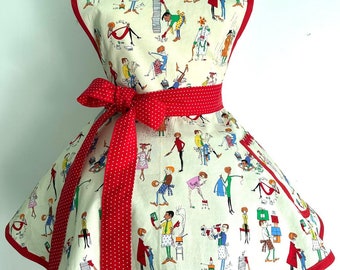 Housework Apron Women's Circle Skirt Retro Apron