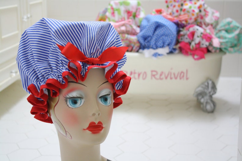 Shower Cap Women's Waterproof Washable hello Etsy