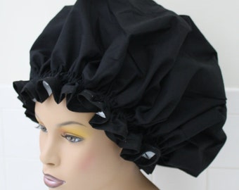 XL Shower Cap or Satin Sleep Bonnet with Toggle