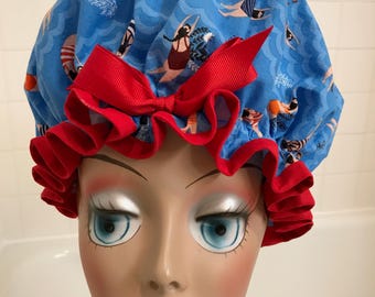 Shower Cap Women's Waterproof Machine Washable "Dive On In!"