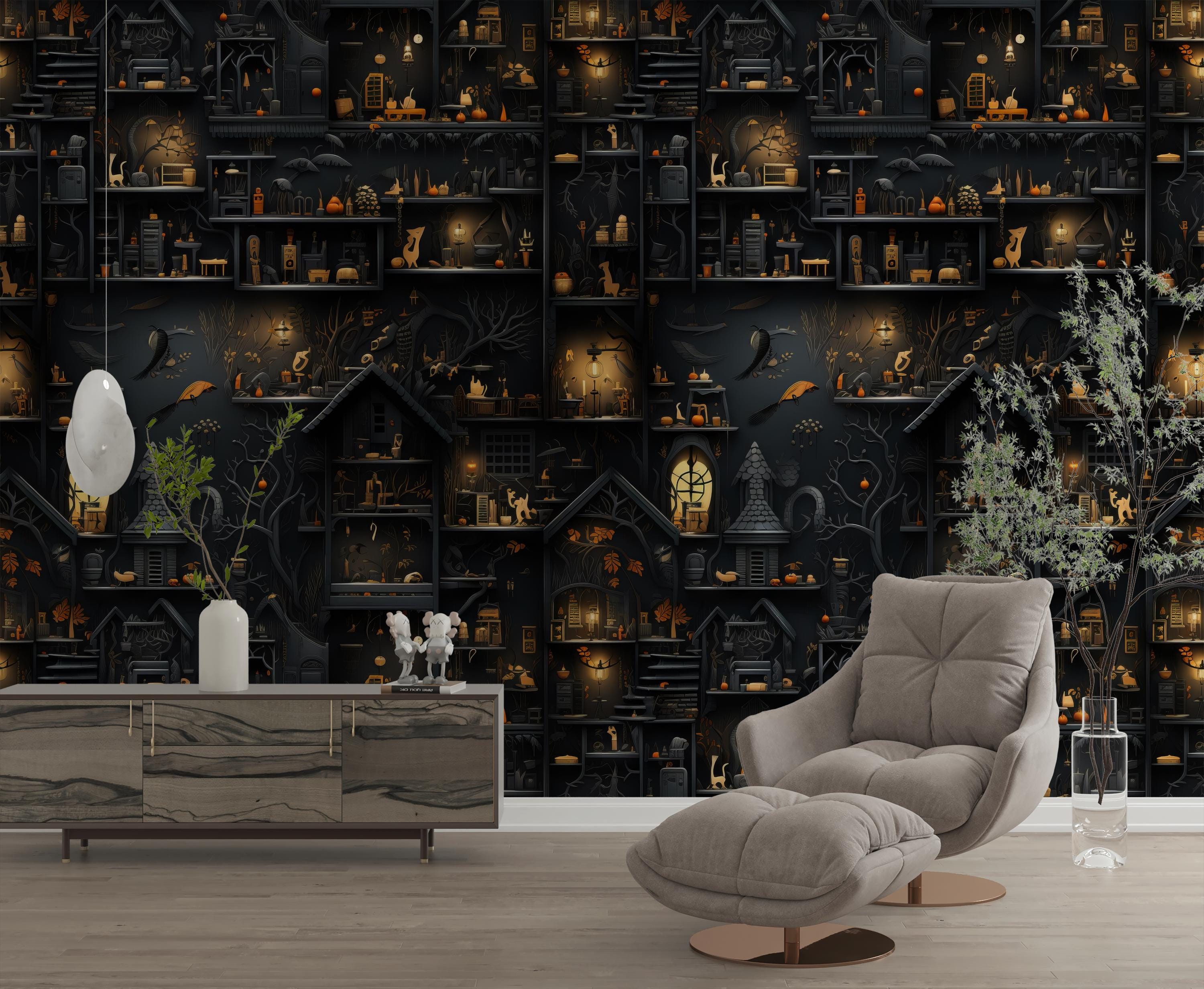 Tingjoo Halloween Hintergrund 3x2,6 M - Gothic Spukhaus Tapete - Fotohintergrund Für Gruselpartys