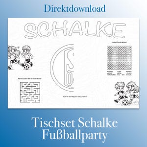 SCHALKE 04, football placemat for coloring, football children&#39;s birthday placemat, football tournament children&#39;s activity / PDF
