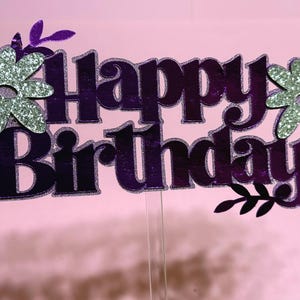 Happy birthday flower svg / birthday party decor / flower party / cricut / silhouette / instant download / diy crafts