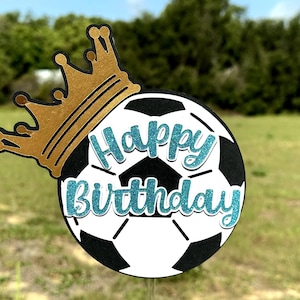 Svg cake topper soccer / sports birthday decor / soccer party / cricut / silhouette,/  layered svg / instant download / diy cake topper