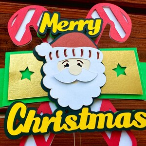 Merry Christmas Cake Topper SVG – Holiday Party Decoration, Cricut, Silhouette, Instant Download, DIY