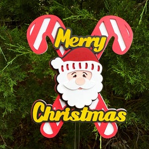 Merry Christmas Cake Topper SVG – Holiday Party Decoration, Cricut, Silhouette, Instant Download, DIY