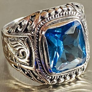 Men&#39;s Ring sterling silver 22 carat 925, signet, Alpinite weight 8.68 grams ring size 10 gift for him gift for husband  148