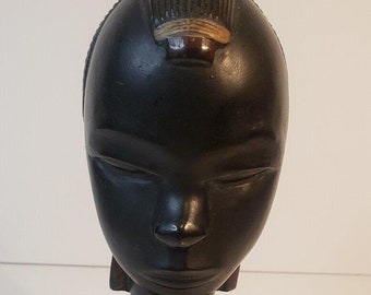 Vintage Abco Chalkware Tribal Woman Bust by Alexander Backer Co. 11" Tall
