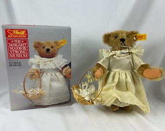 Steiff Flower Bearer 0155 22 Strong Museum Bear W Box Vintage