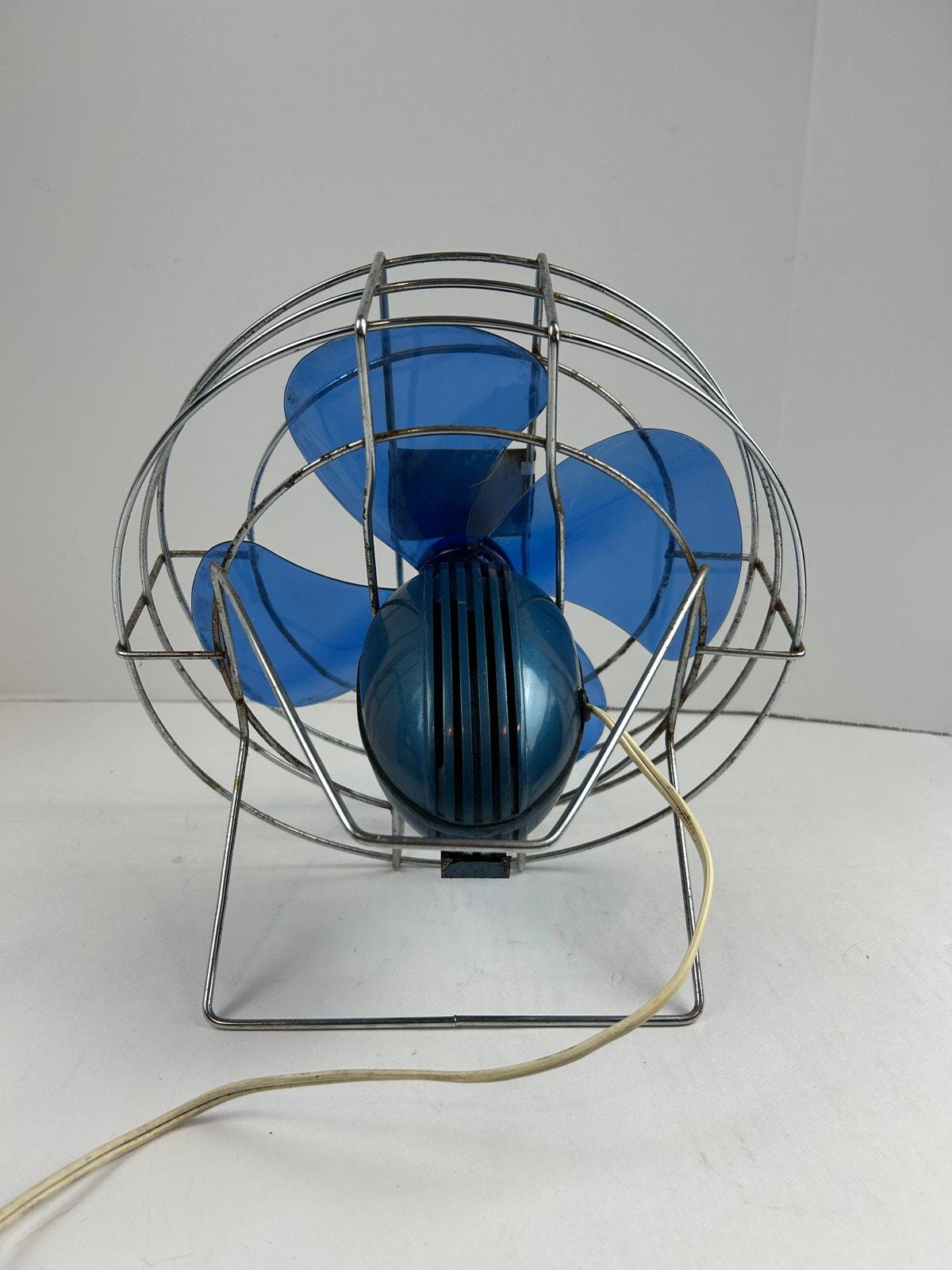 Working Westinghouse Flipper Fan Vintage 5-blade Blue Plastic