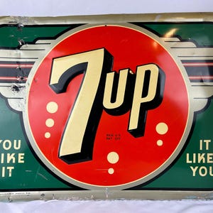 Vintage 7up Sign - Etsy