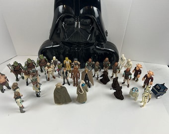 Vintage Kenner Star Wars Lot 30 Boba Leia Boushh Jawas + Vader Koffer