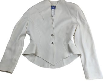 Chaqueta peplum Thierry Mugler Paris R3063 T353 Francia 42 Star Snap Vintage