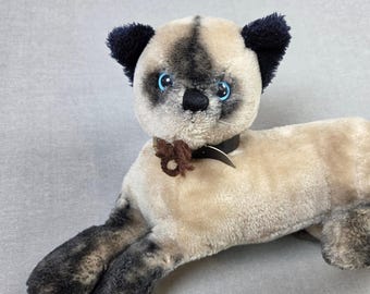 Vintage Dakin Siamese Cat Plush Stuffed Animal Blue Eyes Korea 21” VTG