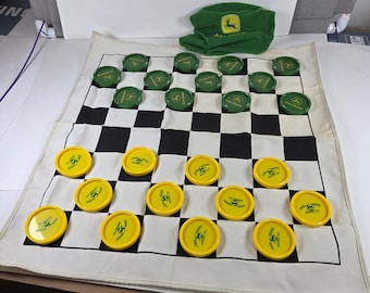 Juego de tableros de tela John Deere Jumbo Checker, 24 piezas, Moline IL Farm