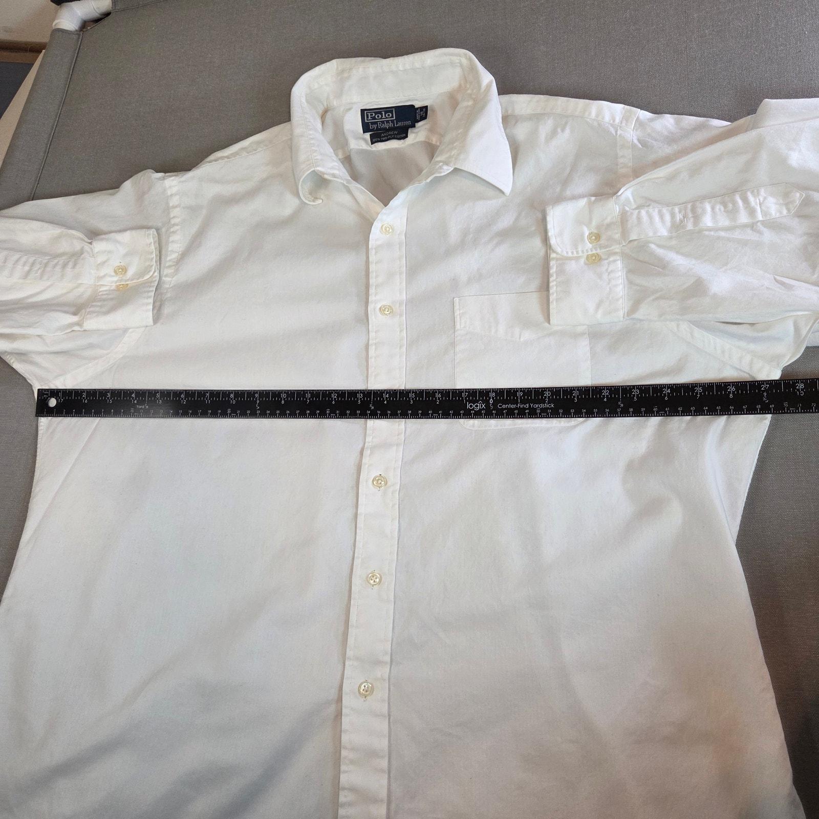 Polo Ralph Lauren Andrew White Dress Shirt 18 34/35 Made in Hong 