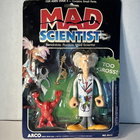 Arco Mad Scientist Too Gross 1987 Bendable Figure No.8017 Vintage