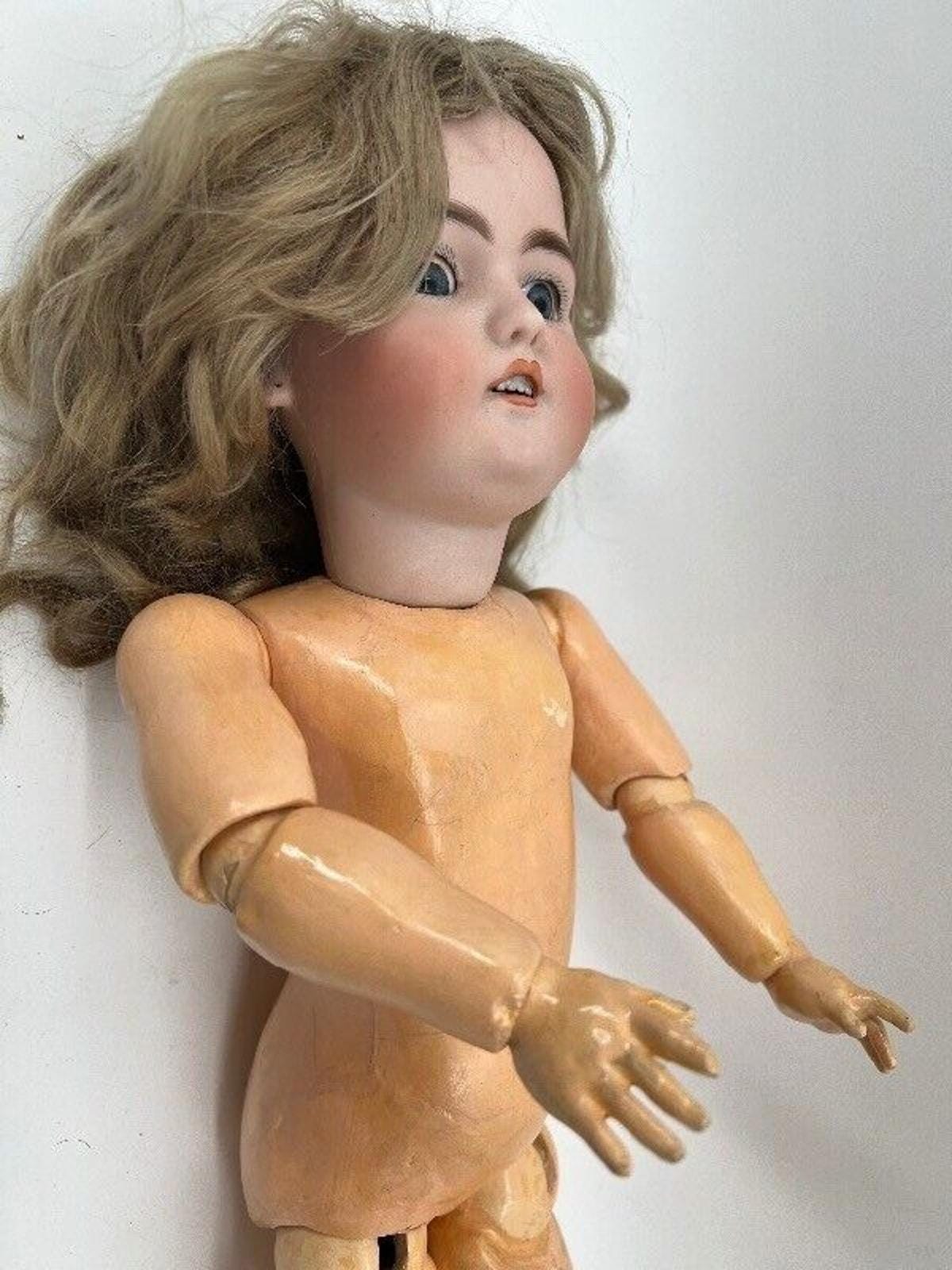 Poupée Ancienne 60 Cm Tête Simon & Halbig 1079 Sur Corps Jumeau, Tampon Bleu