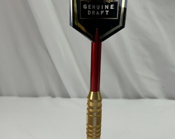 Vintage Miller Genuine Draft MGD Dart Beer Tap Handle Brass Red 11 Inch