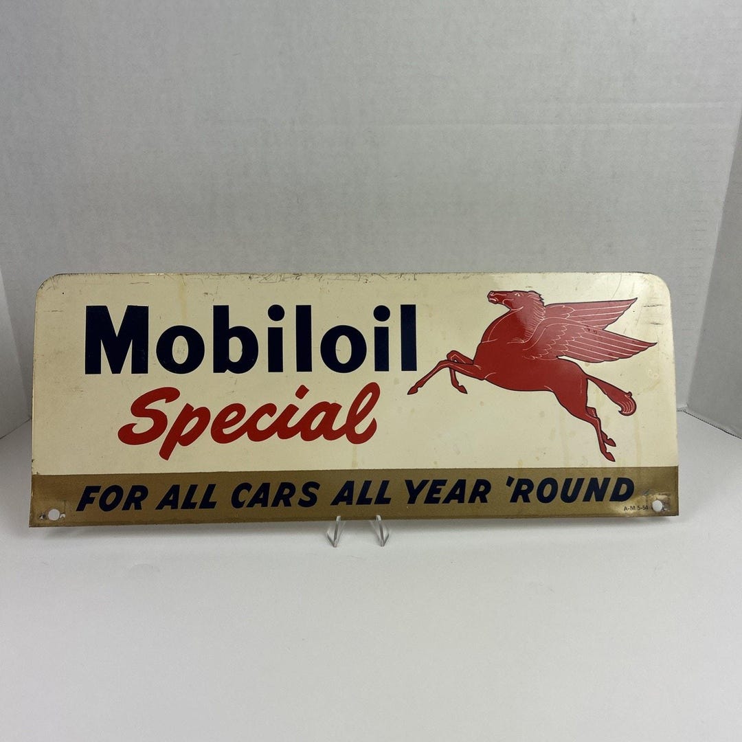 Vintage Mobiloil Special Advertising Sign 18