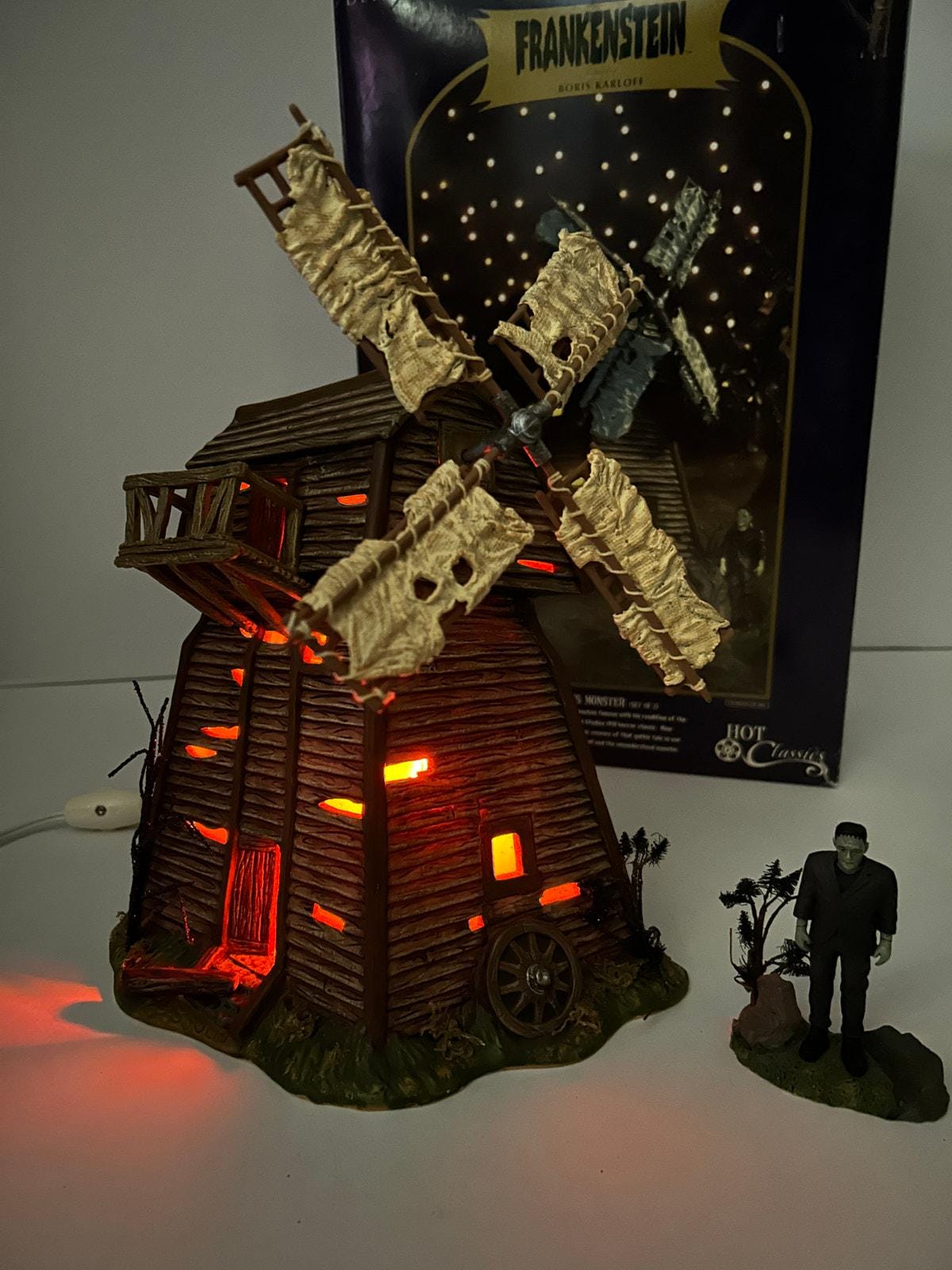 Department 56 Halloween Frankenstein's Windmill Lighted Building W