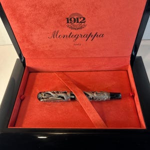 Montegrappa The Dragon Fountain Pen 1738/1912 Sterling Silver w/ Box COA