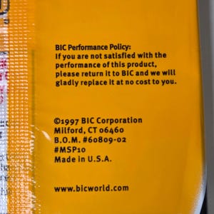 Vintage 1997 BIC Cristal Black Ballpoint Pens NOS 10 Pack Sealed Made in USA image 3