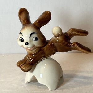 Vintage Goebel West Germany Porcelain Bunny Rabbit Figurine on Broken Egg Base