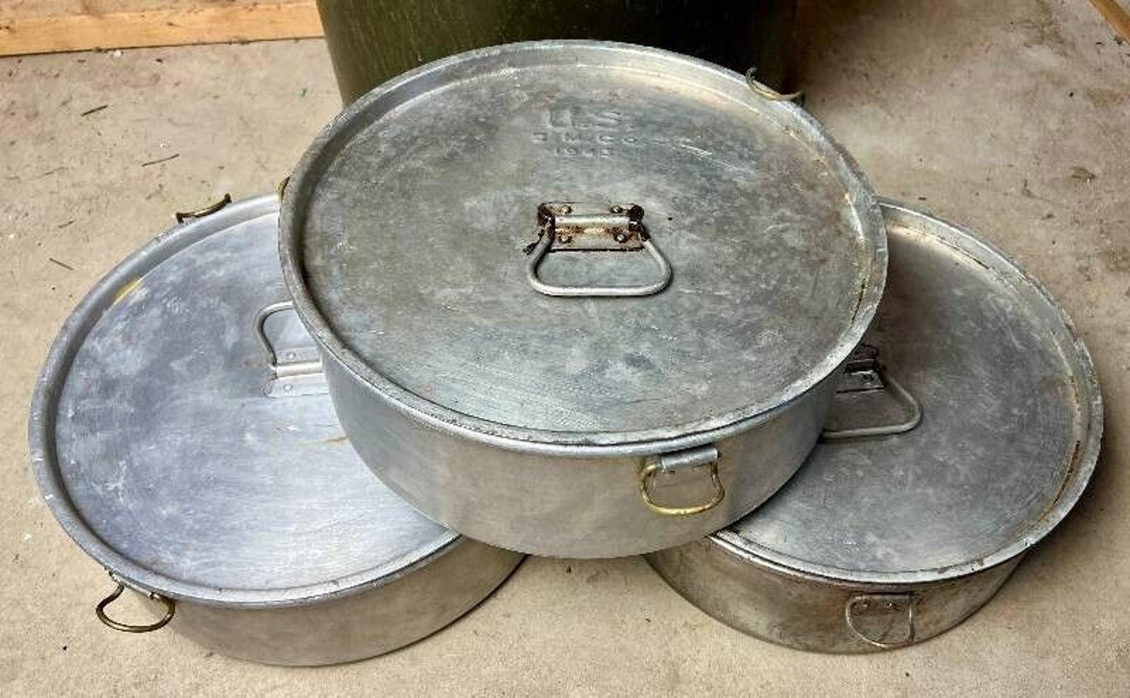 WWII US Army Mermite Food Container 1943/44 SMCO W/ 3