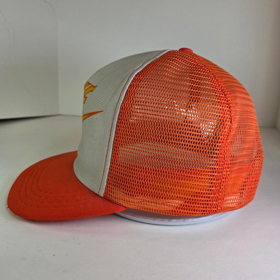 Vintage 1980s Nike Trucker Hat Orange White Mesh Snapback Big