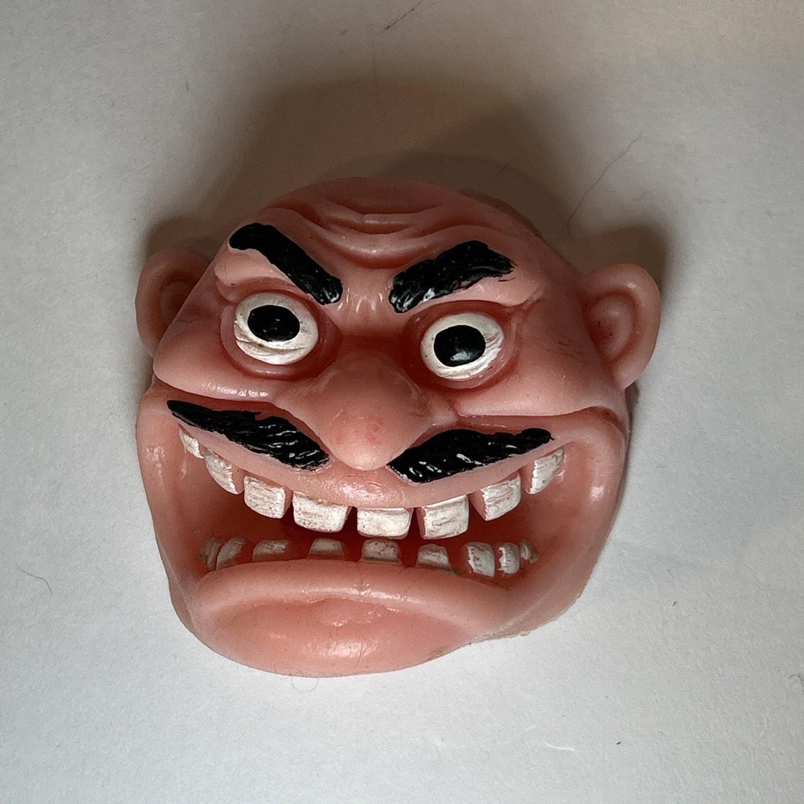 Vintage 1980s Ugly Face Rubber Finger Puppet Anthrax Not Man
